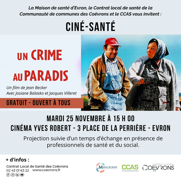 Ciné santé - "Un crime au paradis"