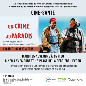 Ciné santé - "Un crime au paradis"