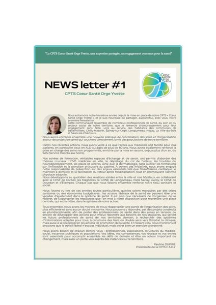 NEWSLETTER #1 CPTS CSOY