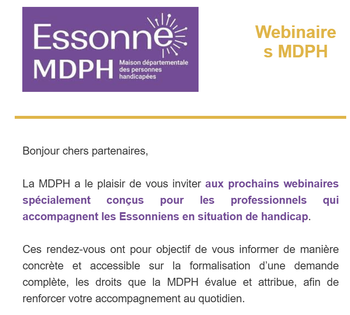 Webinaires MDPH pour les professionnels de santé