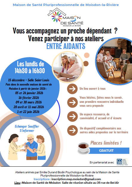 TOUS PUBLIC | MSP de Moisdon : Ateliers entre aidants