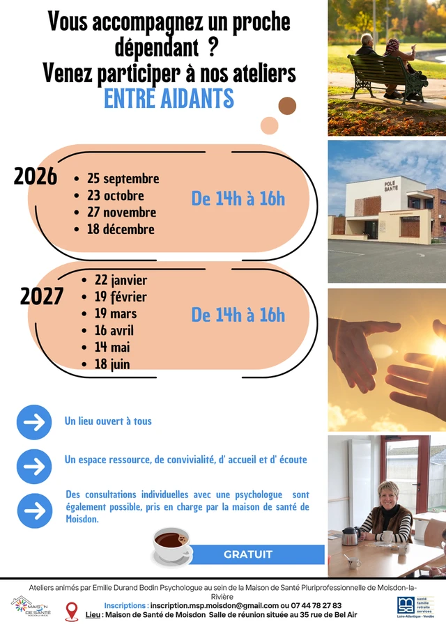 TOUS PUBLICS | Ateliers entre aidants à Moisdon-la-Rivière