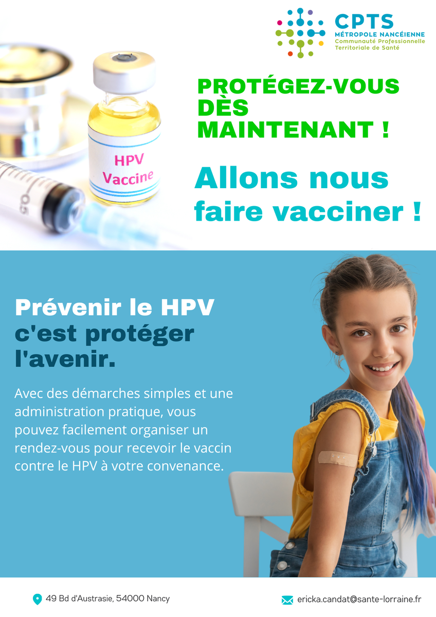 Affiche de la campagne de vaccination HPV de la CPTS